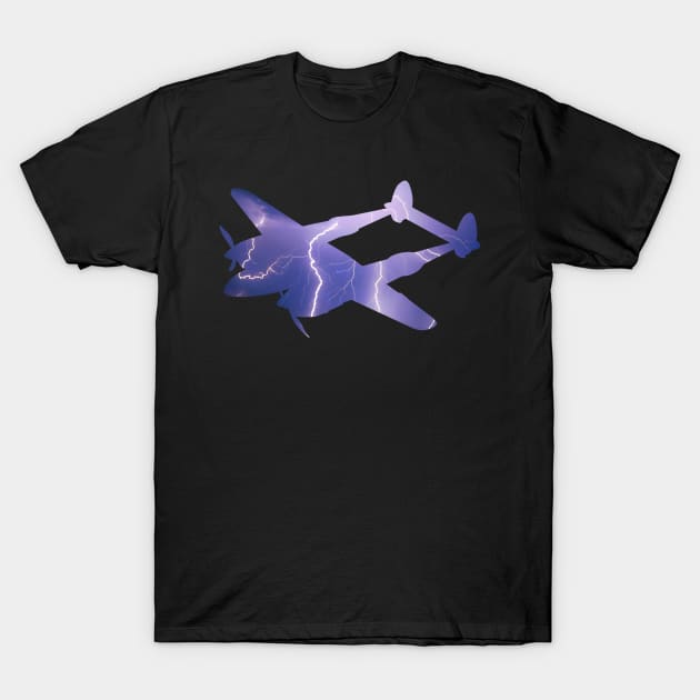 P-38 Lightning airplane fighter T-Shirt by benhonda2